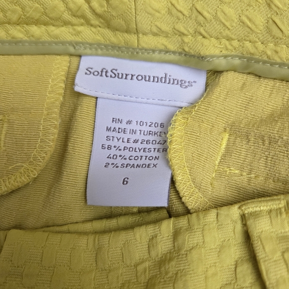 Soft Surroundings Pants Women Green Textured Chino Straight Preppy Size 6 - Picture 3 of 3